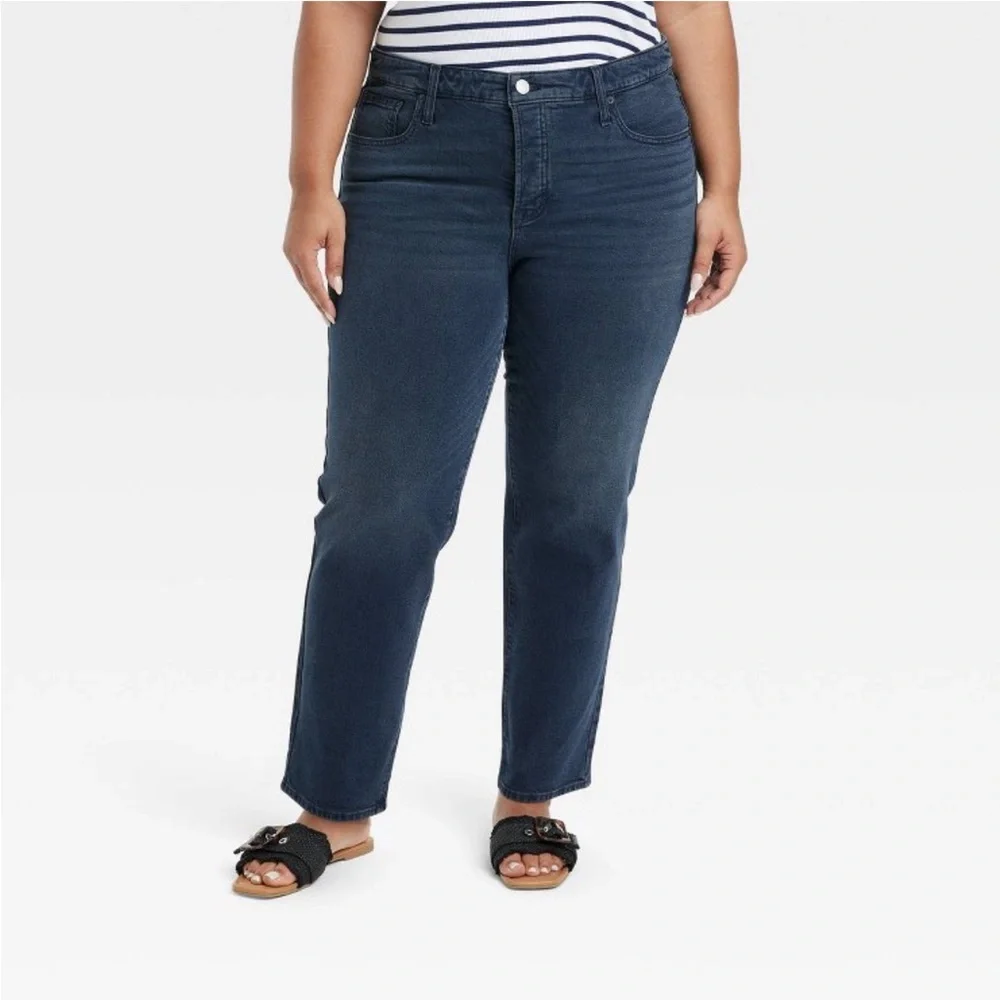 NWT Women's Mid-Rise 80's Slim Fit Jeans - Universal Thread™ Dark Wash 16